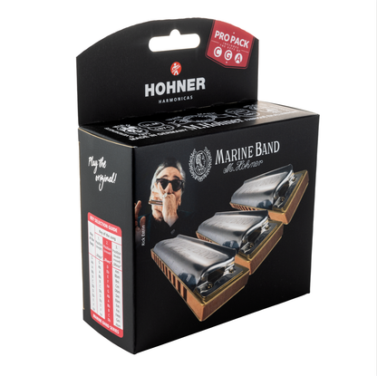Hohner Marine Band 1896 Pro Pack Diatonic Harmonica MBAND-3PK (G,C,A)