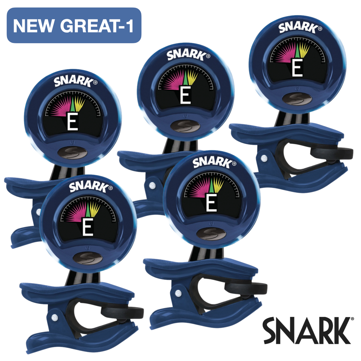 5-PACK Snark GREAT-1 Clip On Chromatic Tuner for Guitar Bass & All instruments