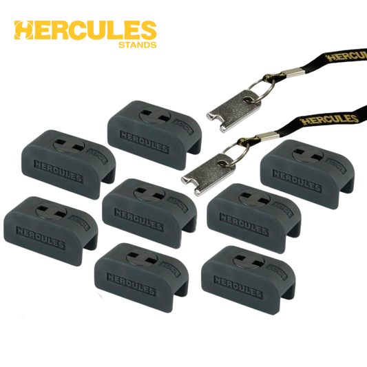 8-Pack Hercules AGS Safety Lock with 2 Keys for Guitar Hangers & Stands