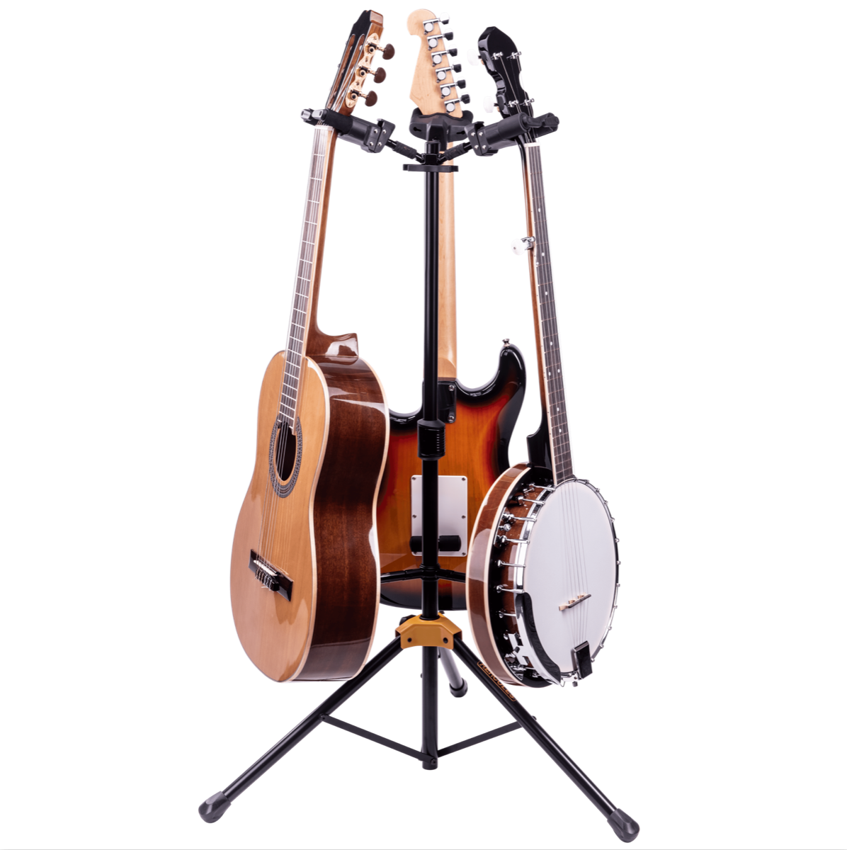 Hercules GS432BPLUS Triple Guitar Stand with Auto Grip, Foldable Backrest