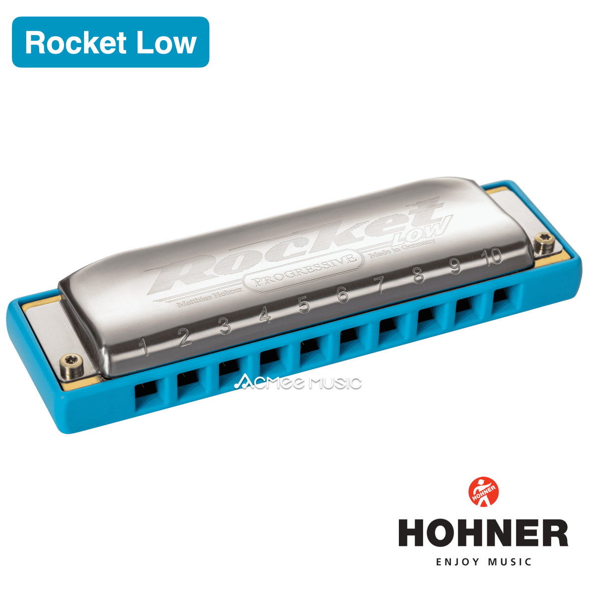 Hohner ROCKET LOW ROCKL-LD Diatonic Progressive Harmonica with Case - Key of Low D