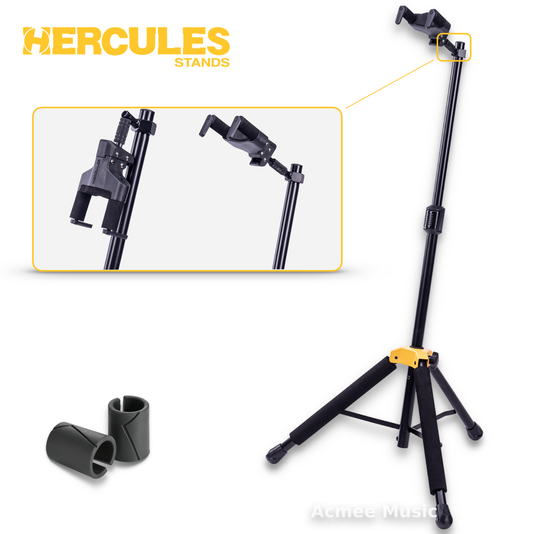 Hercules GS415B PLUS Auto Grip Durable Guitar Stand with Foldable Yoke