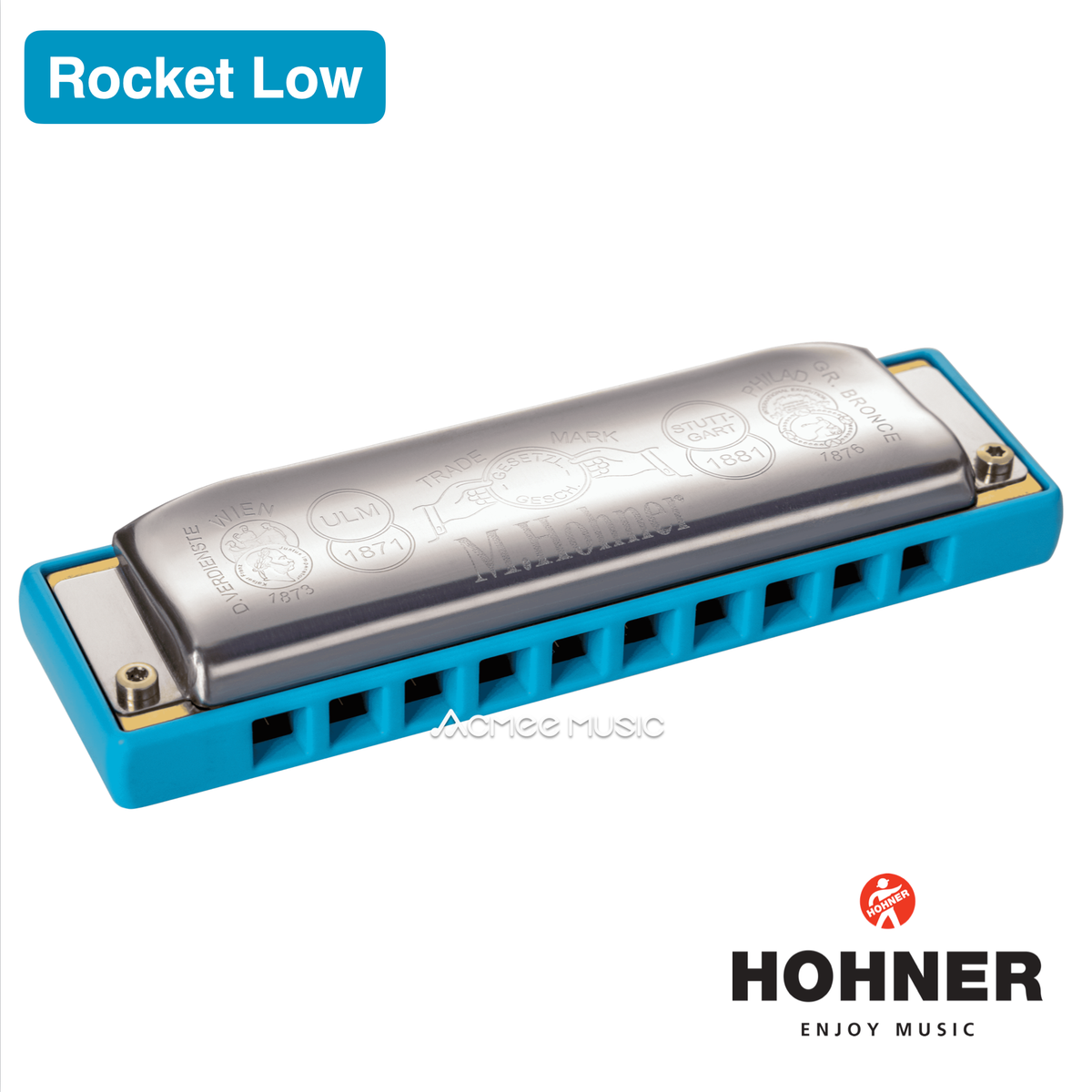 Hohner ROCKET LOW ROCKL-LD Diatonic Progressive Harmonica with Case - Key of Low D