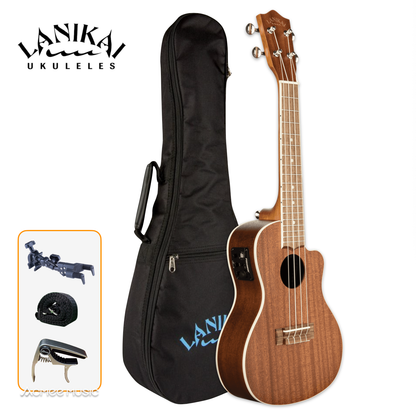 Lanikai MA-CEC Mahogany Concert 23" Acoustic-Electric Ukulele with Padded Gig Bag
