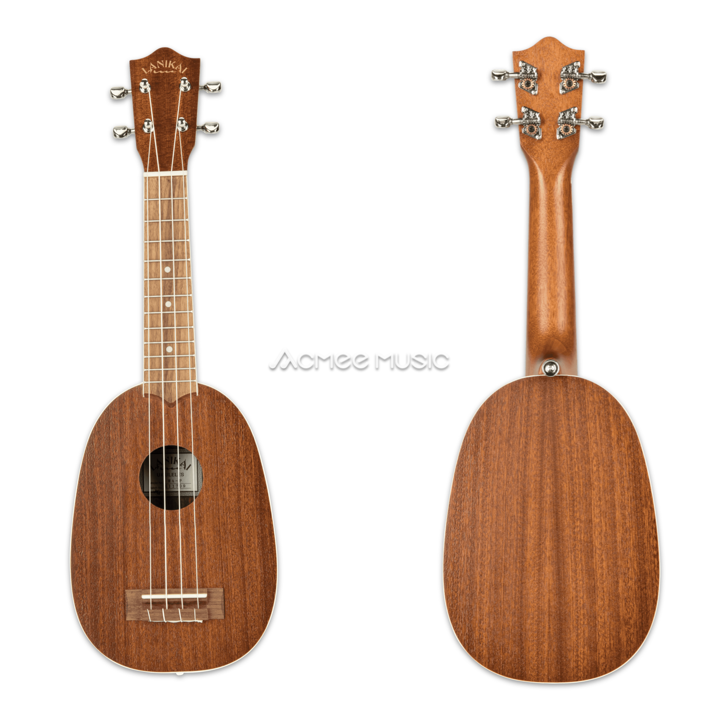 Lanikai MA-P Mahogany Pineapple Soprano 21" Ukulele with Padded Gig Bag