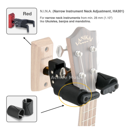 Hercules GSP38WB PLUS Auto Grip Wall Mount Guitar Hanger - RED Wood Base