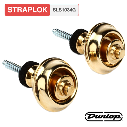 Dunlop STRAPLOK Guitar Strap Retainer - DUAL DESIGN SLS1034G - GOLD