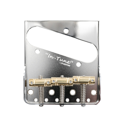 Gotoh BS-TC1S In-Tune Steel Tele Bridge Cut Down Sides Brass Saddles -NICKEL