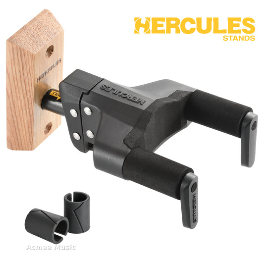 Hercules GSP38WB PLUS Auto Grip Wall Mount Guitar Hanger - Natural Wood Base