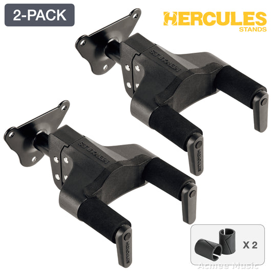 2-PACK Hercules GSP39WBPLUS Guitar/Bass Hanger Wall Mount - Steel Base