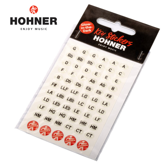 Hohner Glow in the Dark Key Labels MZ20195 - Harmonica Key Stickers
