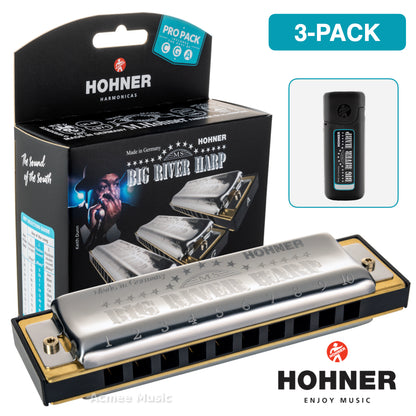 Hohner Big River Harp BGRVR ProPack Diatonic Harmonica 3-PACK (C,A,G)