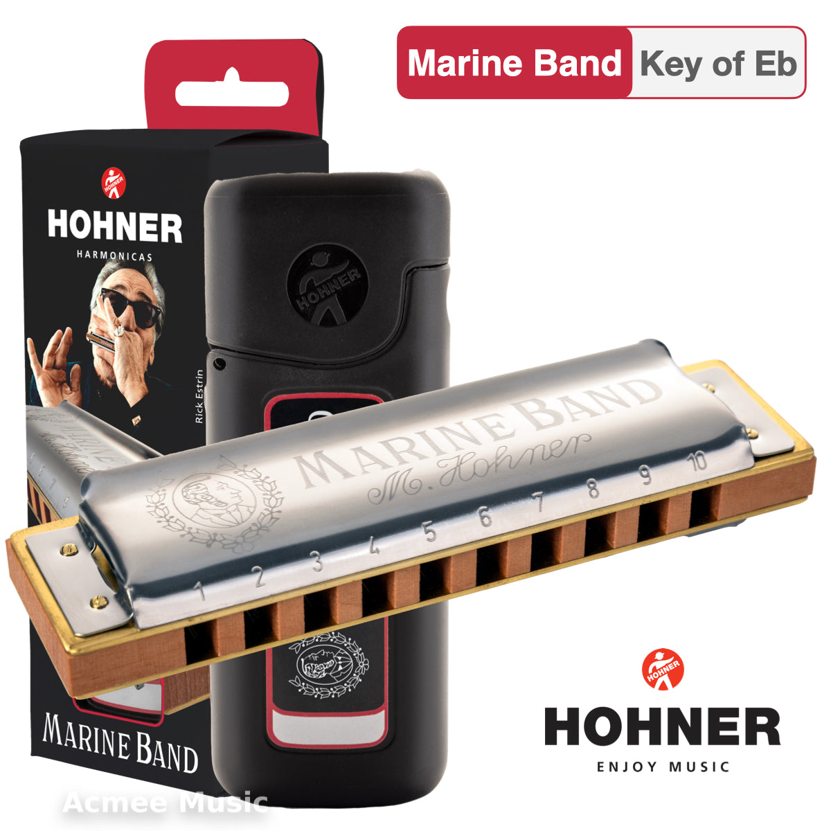 Hohner Marine Band 1896 Diatonic Harmonica with Case - Key of Eb