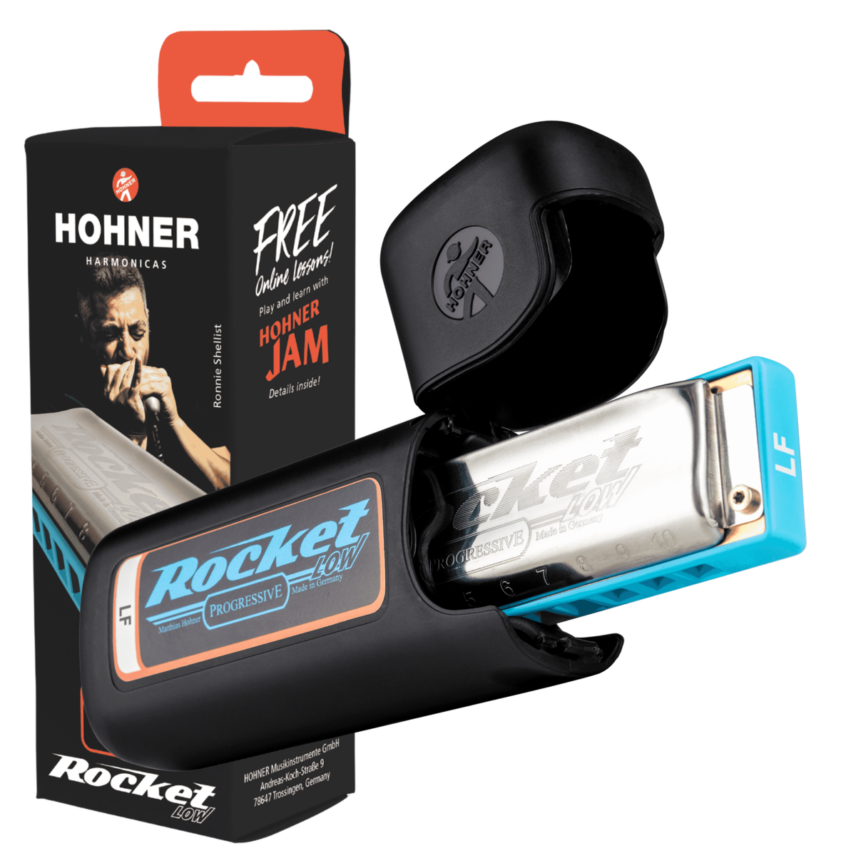 Hohner ROCKET LOW ROCKL-LF Diatonic Progressive Harmonica with Case - Key of Low F