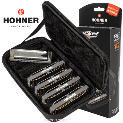 Hohner ROCKET 5-PACK Diatonic Harmonica Set with C-7 Case, Keys of C G A D Bb