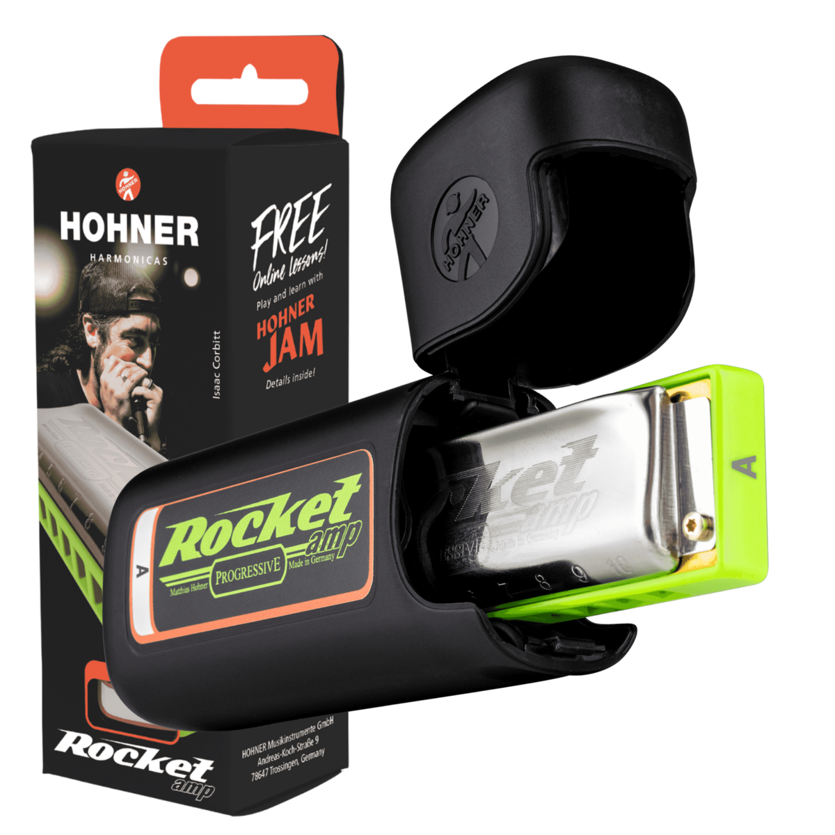 Hohner Rocket Amp ROCKA-A Progressive Diatonic Harmonica with Case - Key of A