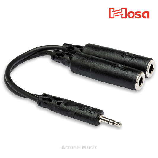 Hosa YMP-233 Y Cable - 3.5 mm TRS to Dual 1/4 Inch TRSF