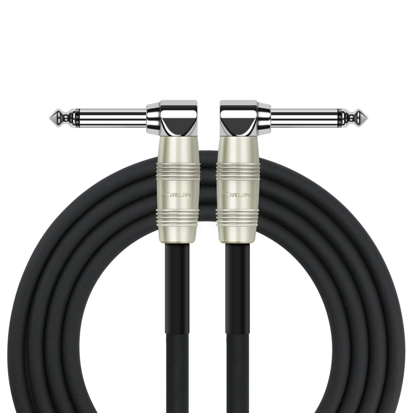Kirlin IP-203PR 15FT Guitar Instrument Pro Audio Cable - 20AWG, 1/4" Right Angle Mono Plug