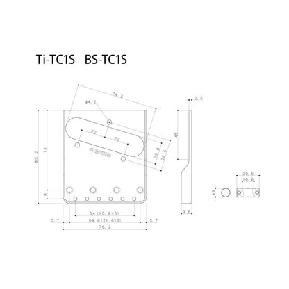 Gotoh BS-TC1S In-Tune Steel Tele Bridge Cut Down Sides Brass Saddles -NICKEL