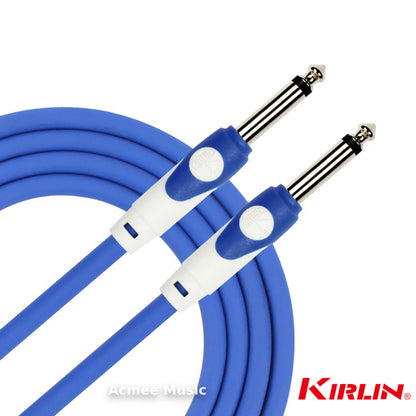 Kirlin 10FT LGI-201 Guitar Instrument Cable - 20AWG, Straight 1/4" Mono, BLUE