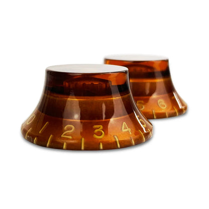 Set of 4 Allparts Vintage Style Bell Top Hat Knobs for Gibson USA Split Shaft Pots -Amber
