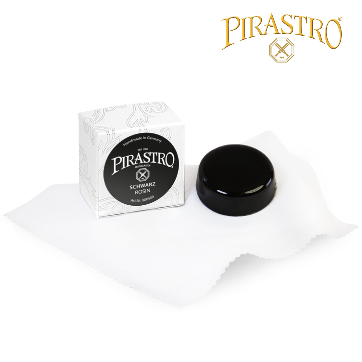 Pirastro Schwarz Hard Rosin for Violin / Viola / Cello, Handmade in Germany