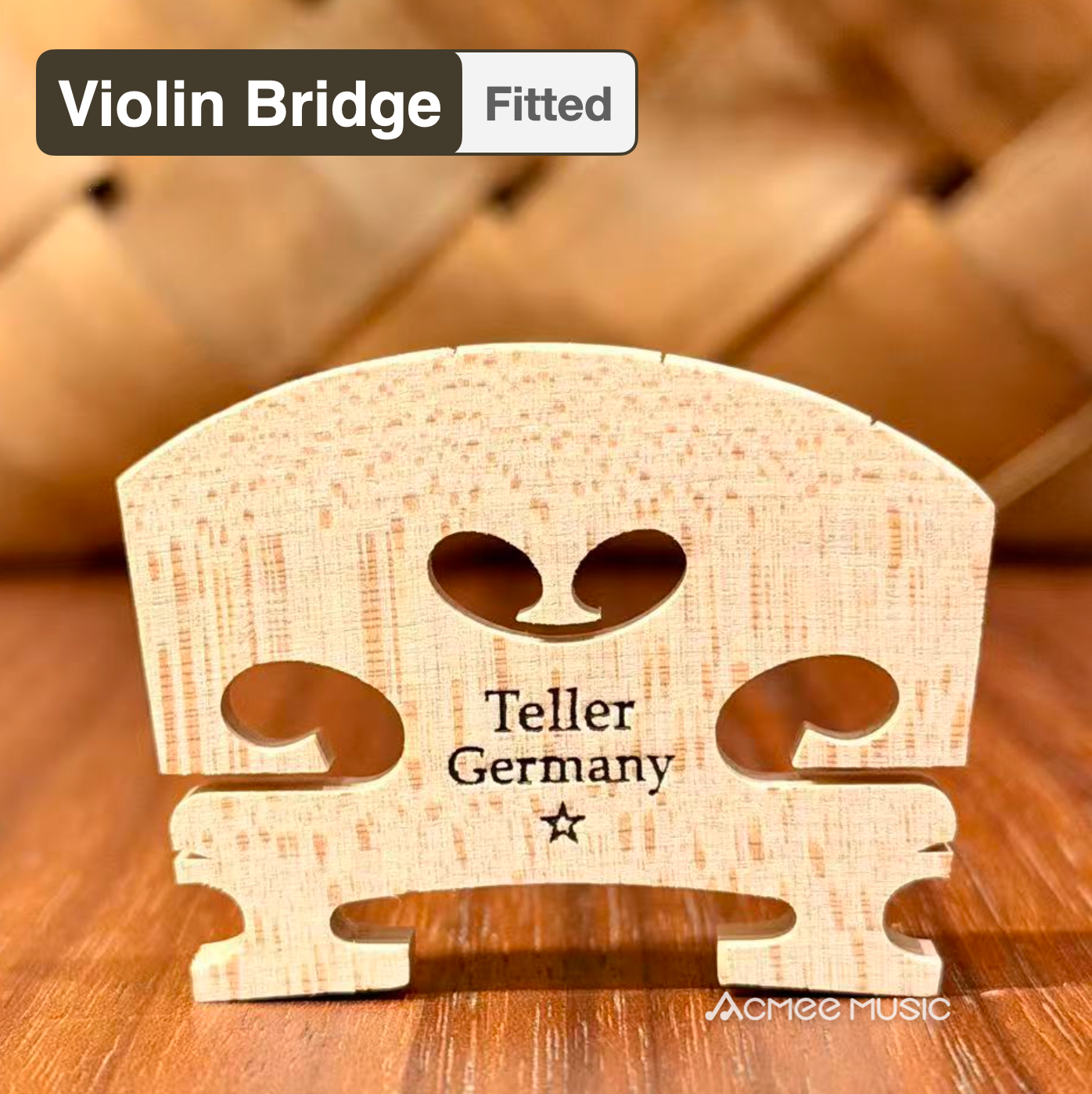 Teller Germany Violin Fitted Bridge - Size Options: 4/4, 3/4, 1/2, 1/4