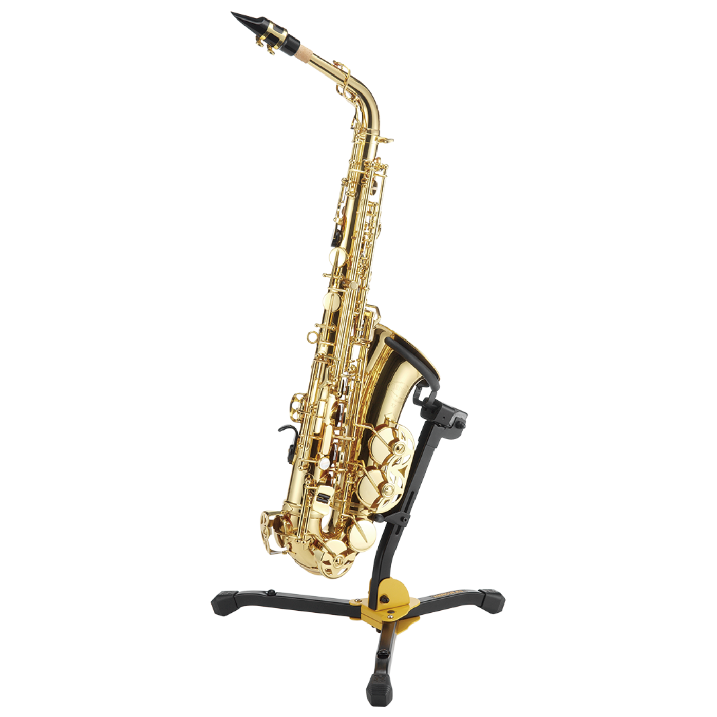 Hercules DS630BB Auto Grip Alto/Tenor Saxophone Folding Stand with Carrying Bag