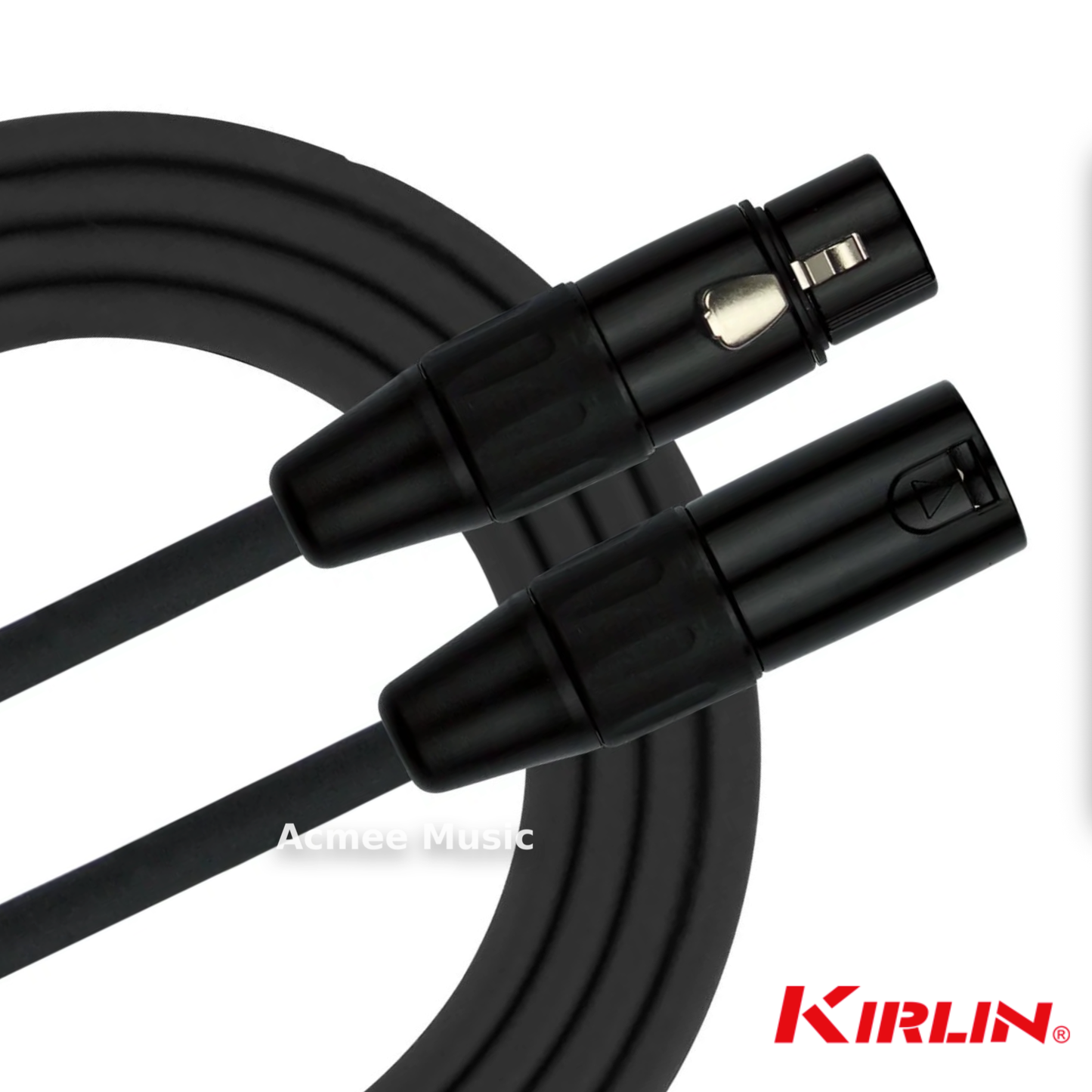 2-PACK Kirlin 25FT XLR Male to XLR Female - 20AWG Microphone Cable,MPC-270PB,Black