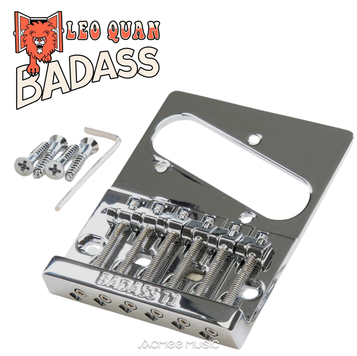Leo Quan Badass T1 Bridge for Fender Telecaster/Tele Guitar - Chrome