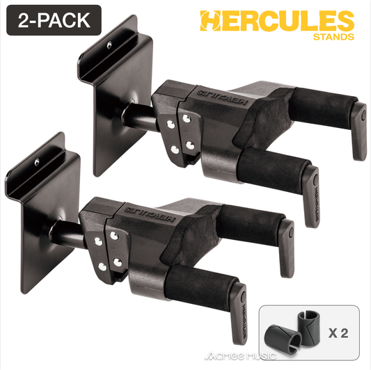 2-PACK Hercules GSP39SBPLUS Guitar/Bass Hanger Slat Wall Mount - Steel Short Arm