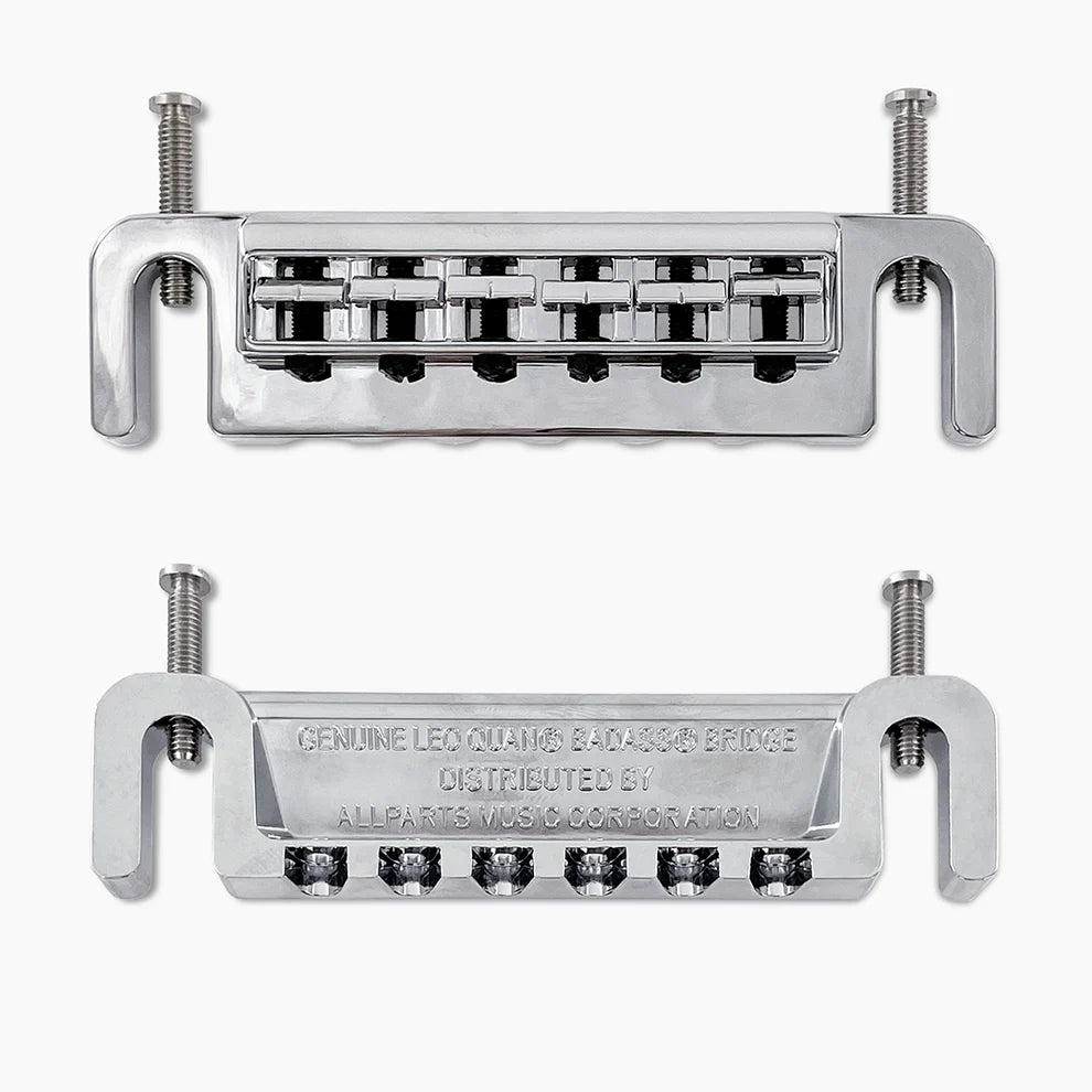 Leo Quan Badass CHROME Wraparound Guitar Bridge wIth Metric Locking Stud for Import Brands