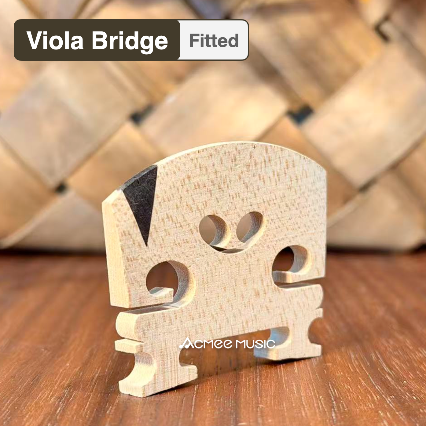 Teller Germany*** Fitted VIOLA Bridge Ebony V Insert - Size Options 46mm, 48mm
