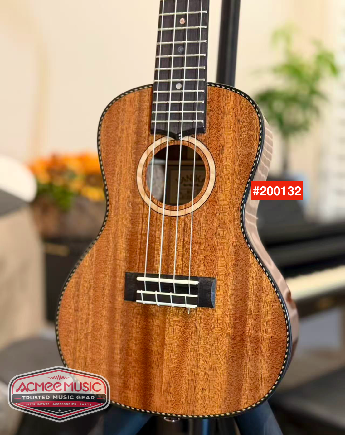 Lanikai MAS-C All Solid Mahogany Concert Ukulele w/Foam Case, Hanger, Capo,Tuner & Strap
