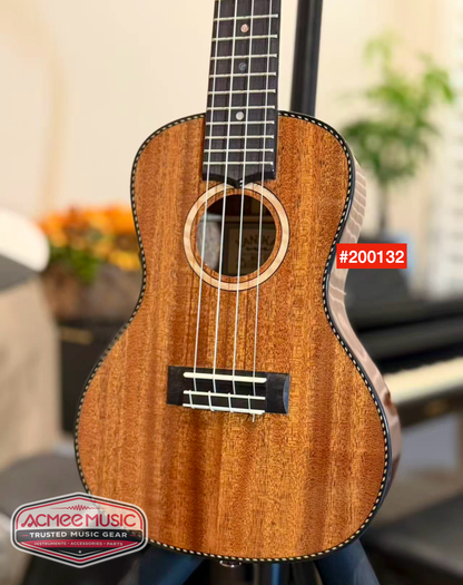 Lanikai MAS-C All Solid Mahogany Concert Ukulele w/Foam Case, Hanger, Capo,Tuner & Strap