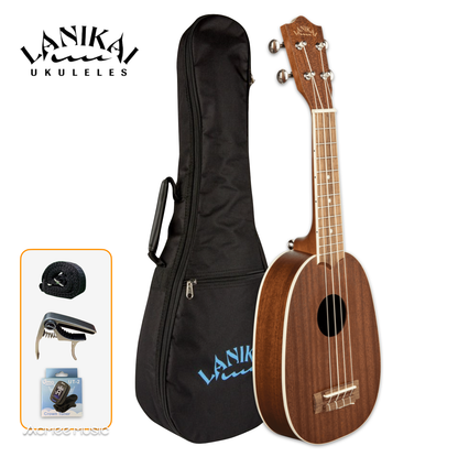 Lanikai MA-P Mahogany Pineapple Soprano 21" Ukulele with Padded Gig Bag