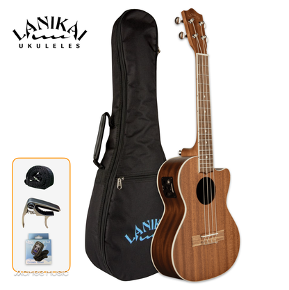 Lanikai MA-CET Mahogany Tenor Acoustic-Electric Ukulele with Padded Gig Bag