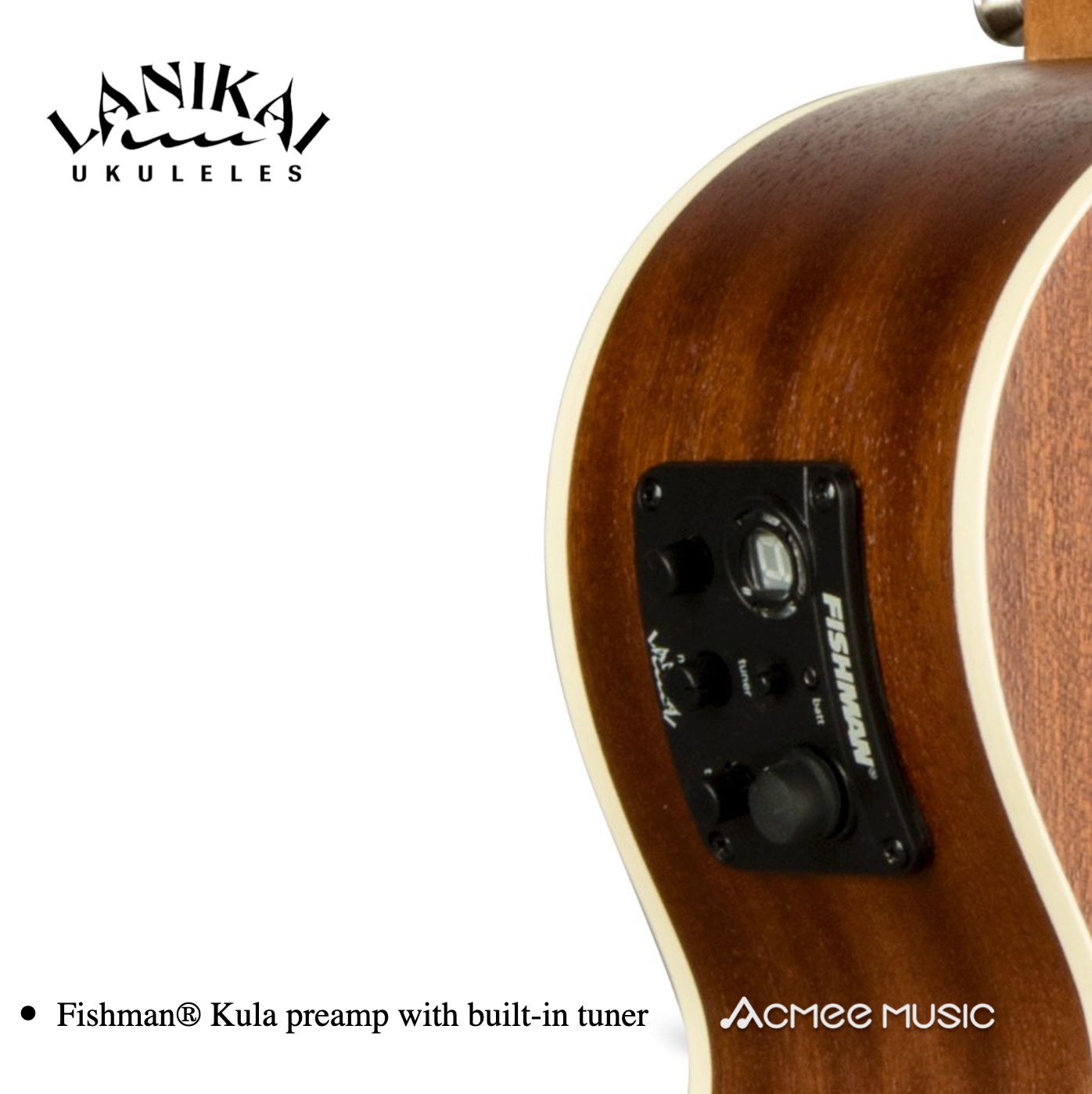 Lanikai MA-CET Mahogany Tenor Acoustic-Electric Ukulele with Padded Gig Bag