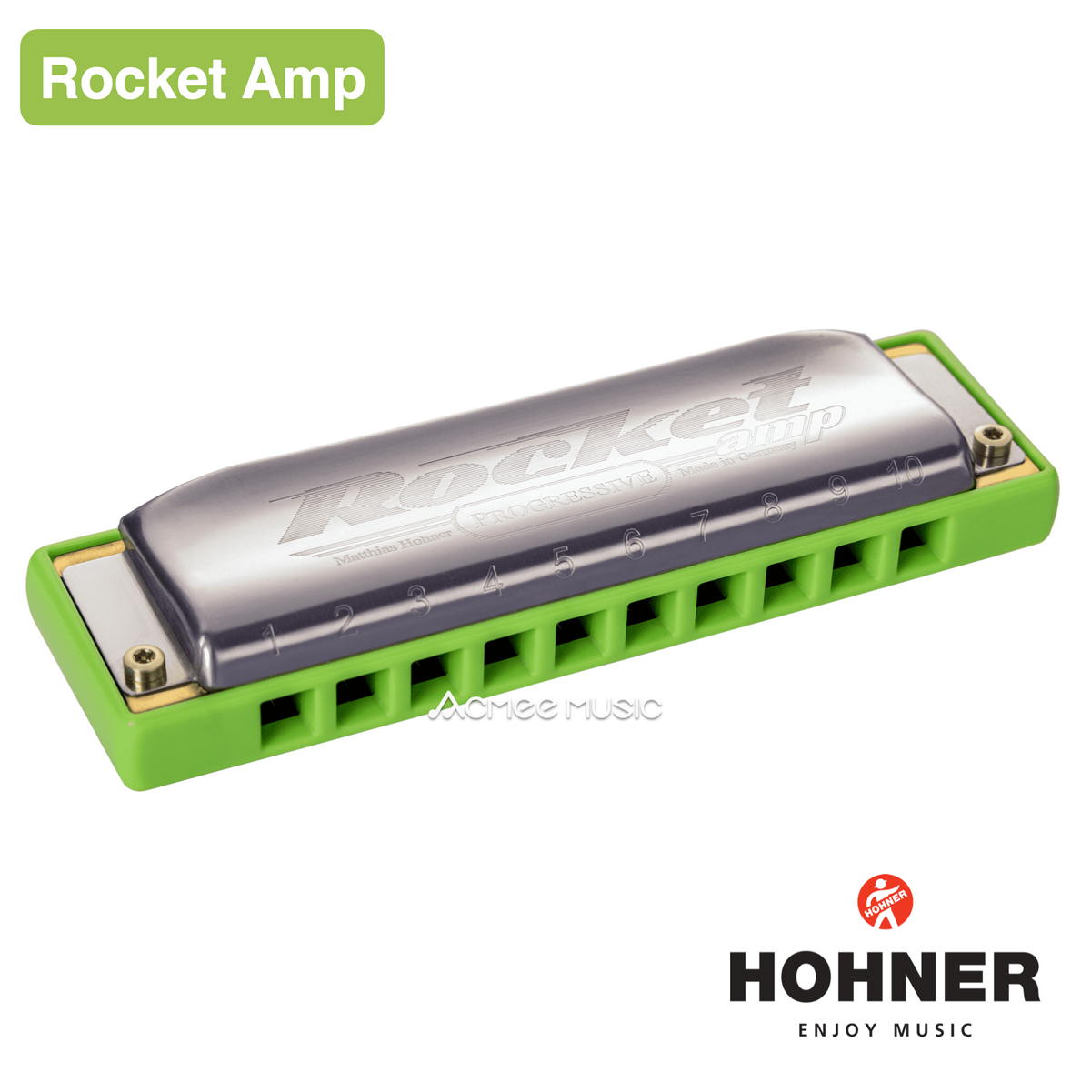 Hohner Rocket Amp ROCKA-G Progressive Diatonic Harmonica with Case - Key of G