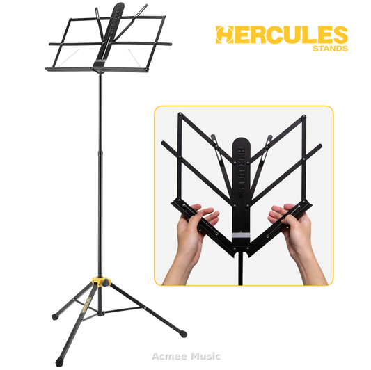 HERCULES BS100B 2-Section EZ-Glide Compact Folding Music Stand