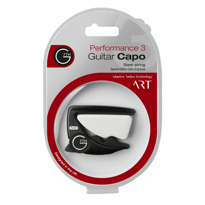 G7th Performance 3 ART 6-String Guitar Capo - Satin Black Celtic Special Edition