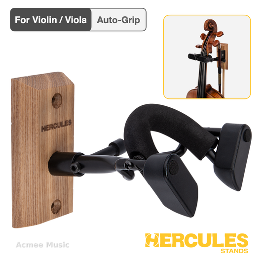 Hercules DSP57WB Auto Grip Violin/Viola Wall Mount Hanger with Bow Holder