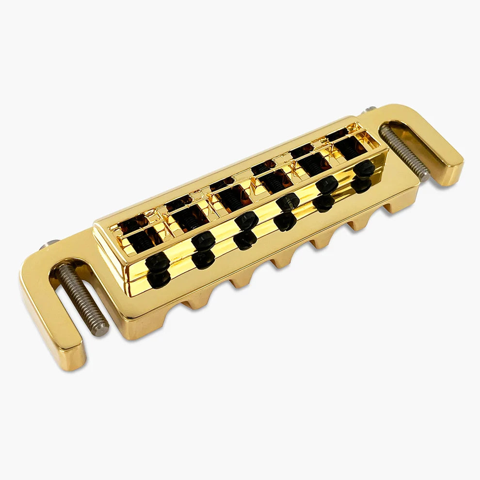 Leo Quan Badass GOLD Wraparound Guitar Bridge wIth Metric Locking Stud for Import Brands