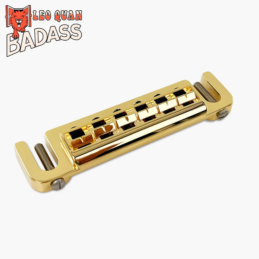 Leo Quan Badass GOLD Wraparound Guitar Bridge wIth Metric Locking Stud for Import Brands