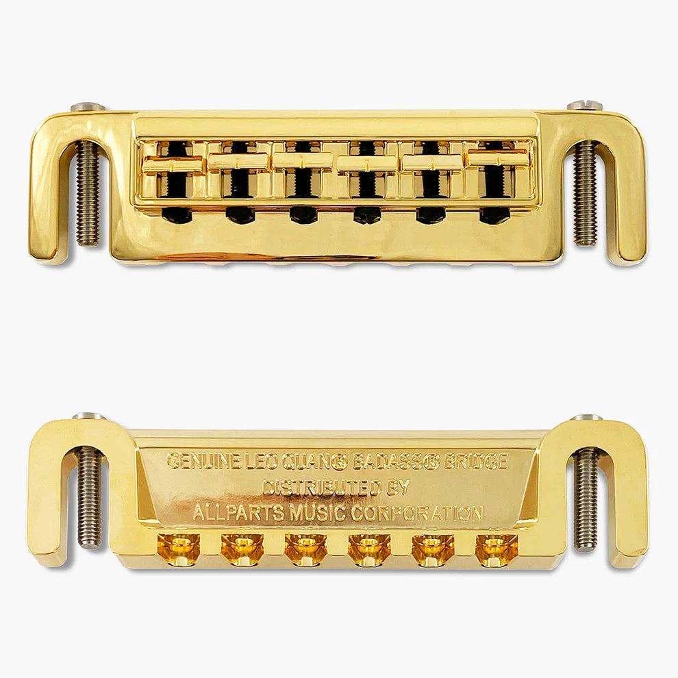 Leo Quan Badass GOLD Wraparound Guitar Bridge wIth Metric Locking Stud for Import Brands