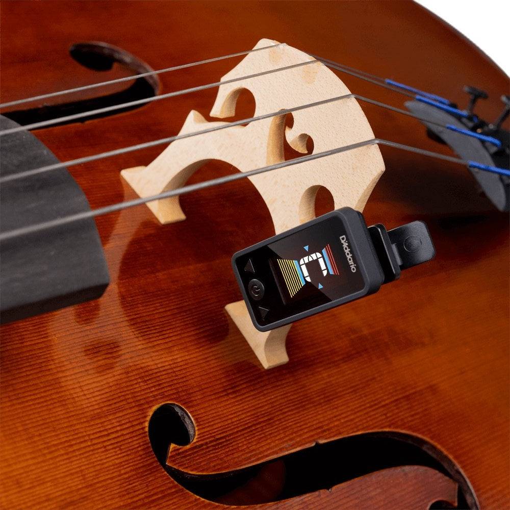 D'Addario Eclipse Cello/Bass Clip-On Tuner - Bright Full Color Display