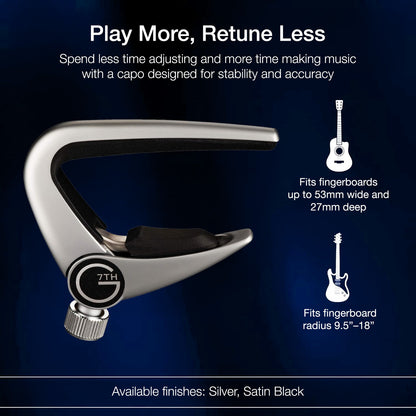 G7th Newport 6-String Guitar Capo Fine-Tune Quick Release - Silver