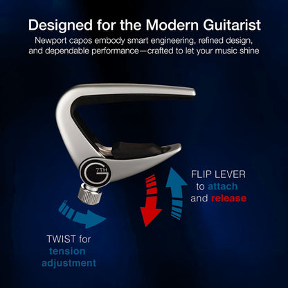 G7th Newport 6-String Guitar Capo Fine-Tune Quick Release - Silver